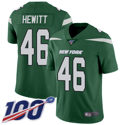 New York Jets Limited Green Youth Neville Hewitt Home Jersey NFL Football #46 100th Season Vapor Untouchable